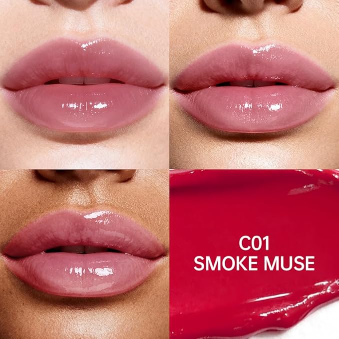 Tinted Lip Balm with Colorful Serum Core, CATKIN Cute 2-in-1 Lip Balm Gloss, Moisturizing with Jojoba Oil Hyaluronic acid, Citrus Tea Flavor, Trendy Lip Care 2pcs (01+02)