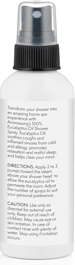 Aromasong Eucalyptus Shower Spray Aromatherapy – 100% Natural Eucalyptus Spray for Shower – Made in USA, Pure Essential Oil Mist for Sinus Relief & Spa-Like Steam, 4 fl oz 3 Pack