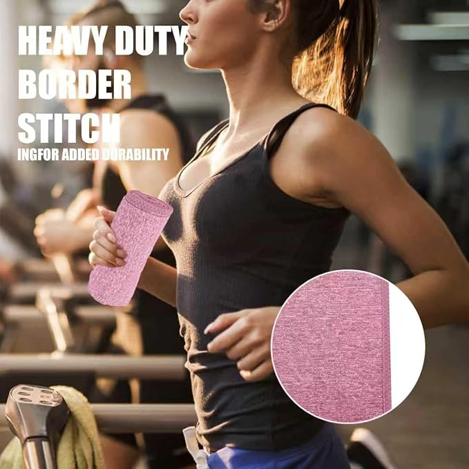 Microfiber Quick Dry Gym Towel, Lint Free Odor-Free Absorbent Fiber, Fast Drying, Men & Women Workout Gear for Body Sweat, Working Out, Towels (Pink, 5Pack - 16 * 27Inch)