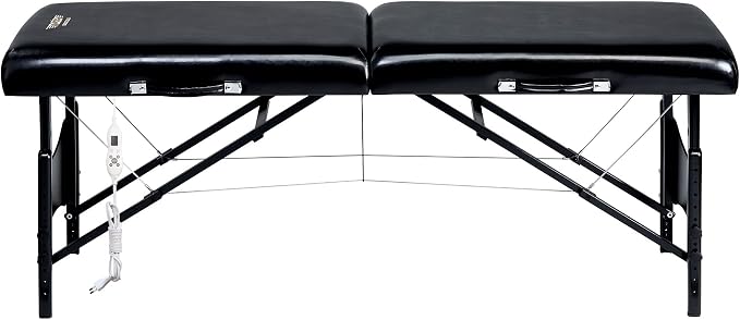 Master Massage 30” Galaxy Therma Top Portable Massage Table for Professional& Home Use, Adjustable Height Travel Massage Bed, Salon Beauty Spa Tattoo Lash Bed with Accessories (Black)