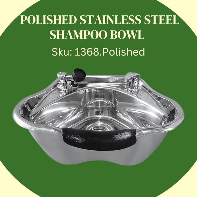Round Polished Stainless Salon Shampoo Bowl sku 1368