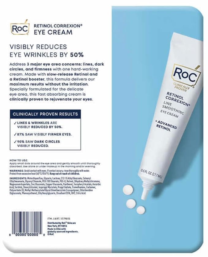 RoC Line Smoothing Eye Cream 3-pack, 0.6 fl oz