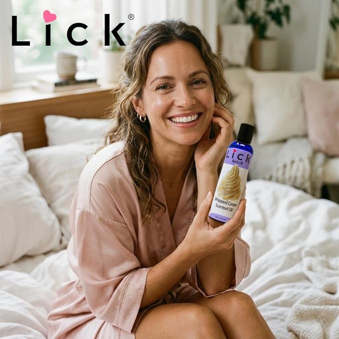 LICK Whipped Cream Creamy Scented Body Oil – Non-Greasy Daily Hydration with Almond Oil & Vitamin E – 4 oz