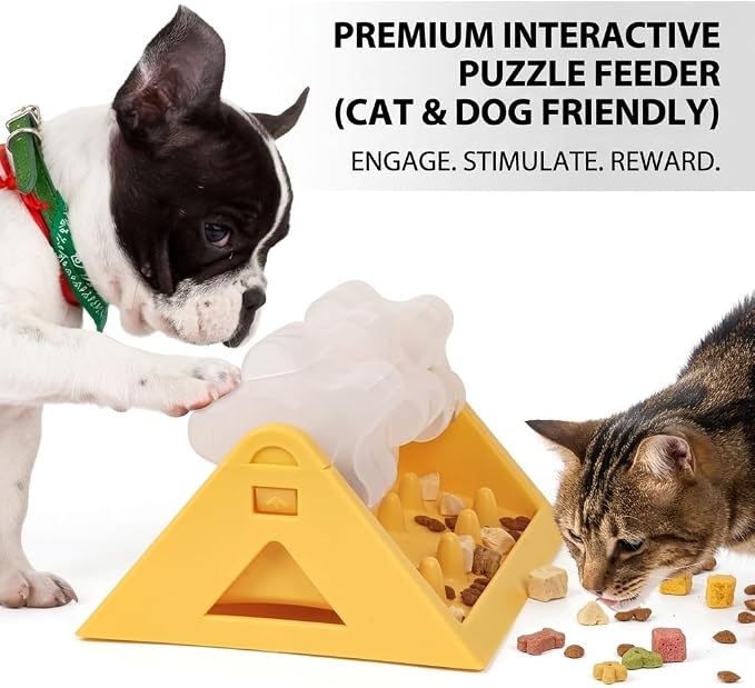 Interactive Dog Puzzle Slow Feeder Toy – Treat Dispenser, Mental Stimulation, Slow Feeding Bowl for Dogs & Puppies (Green)