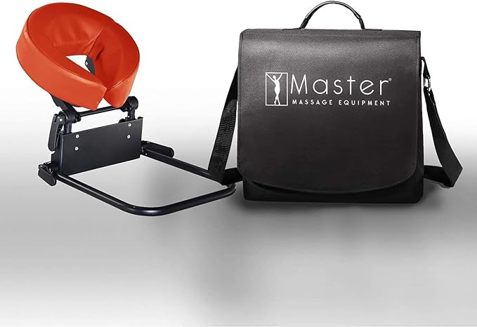 Master Massage Home Massage Kit Professional, Adjustable Headrest & PU Face Cushion for Private Masseuse, Face Down Mattress Top Massage Kit Family Use (Cinnamon)