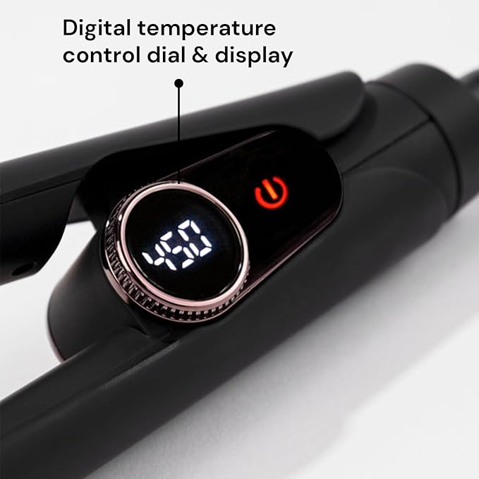 L'ANGE HAIR Le Titane Titanium Flat Iron | Hair Straightener with Curved Edges for Versatile Styling | Dual Voltage Flat Iron with Infrared Heat & Adjustable Temperature | 1.75" Black