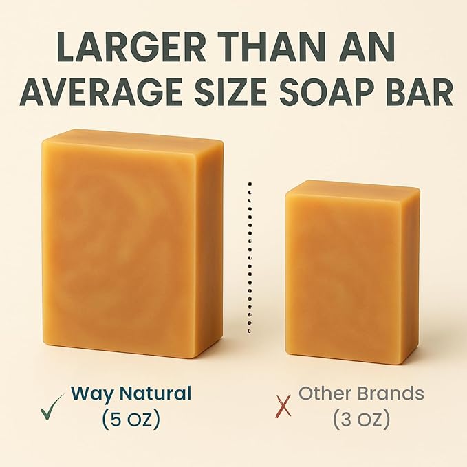 Sandalwood Soap Bar - Goat Milk Soap for Men & Women - Natural, Handmade w/Real Milk - Dry Skin, Hands/Body - Premium, Gentle, No Dyes - (1, Large, 5oz)