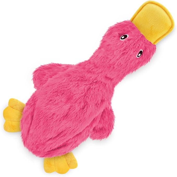 Best Pet Supplies Interactive Squeaky Dog Toy - Crinkle Duck, Pink | Stuffing Free Body, Soft, Squeaks & Crinkles, No Mess, Perfect for Moderate Chewers, Toss and Fetch Play