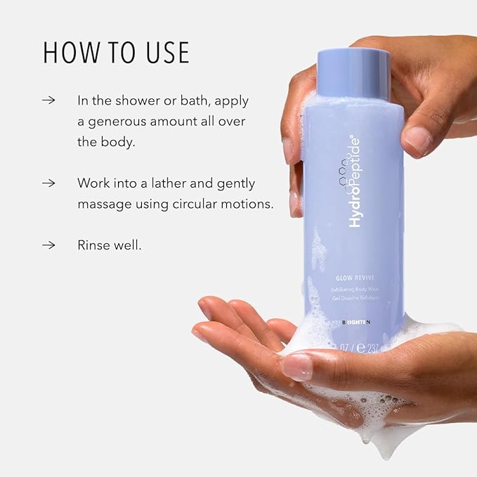 HydroPeptide Glow Revive Exfoliating Peptide Body Wash, 8 Ounce