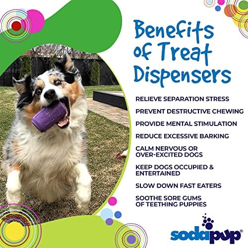 Soda Pup Dog Chew Toy and Treat Dispenser - Enrichment Dog Toys - Treat Dispensing Dog Toys - Dog Puzzle Toys - Dog Treat Toy - Grape Crush - Medium