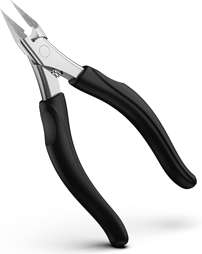 BALUCA Professional Straight Edge Toenail Clippers for Thick Nails & Ingrown Toenails - Heavy Duty Long Handle Nail Clippers for Seniors and Adults with Precision Design for Pain-Free Grooming,Black