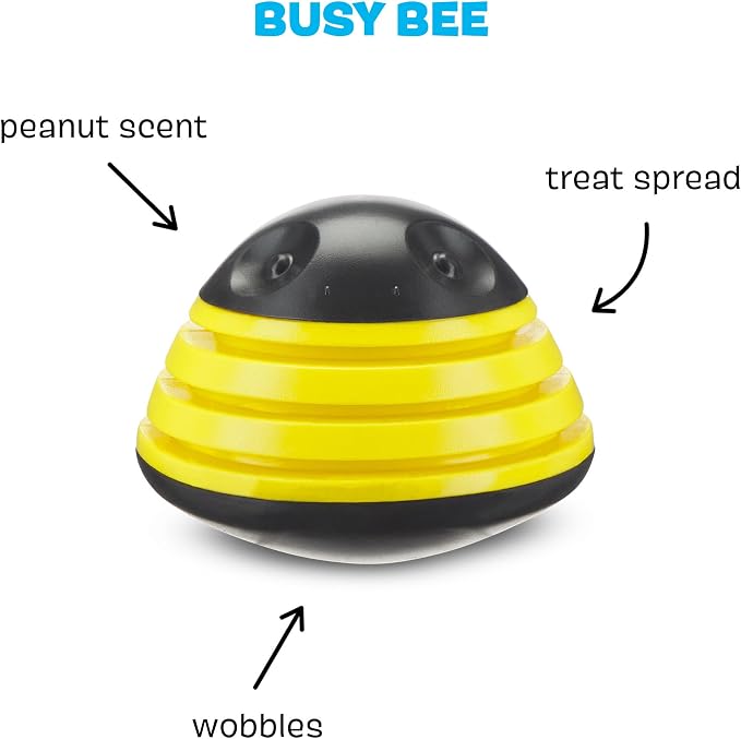 BARK Busy Bee Treat Spreading Super Chewer Toy for Aggressive Chewers - Medium and Large Dogs