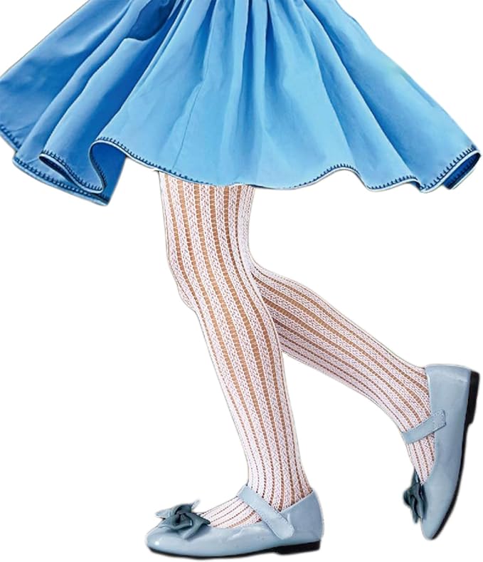 Girls Fishnet Stockings for Princess Dress High Waist Mesh Tights Cute Pattern Knit Socks