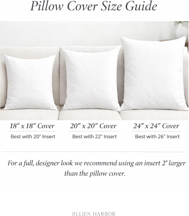 “The Juliet” Floral Block Print Pillow Cover – Soft Blue and Off-White Decorative Throw Pillow Cover – Grandmillennial Home Decor, 24" x 24"