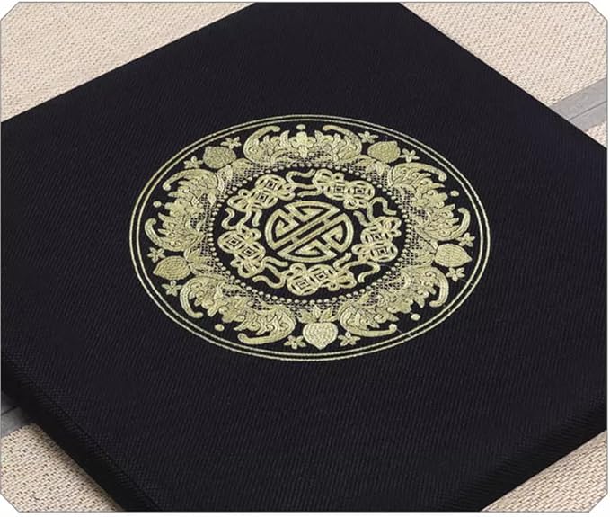 Square Meditation Cushion Mat Set with Washable Cotton Linen Cover, Larger Thick Yoga Mat Bolster Floor Pillows Seating for Adults Upgraded Meditation Accessories yellow-60 * 5cm