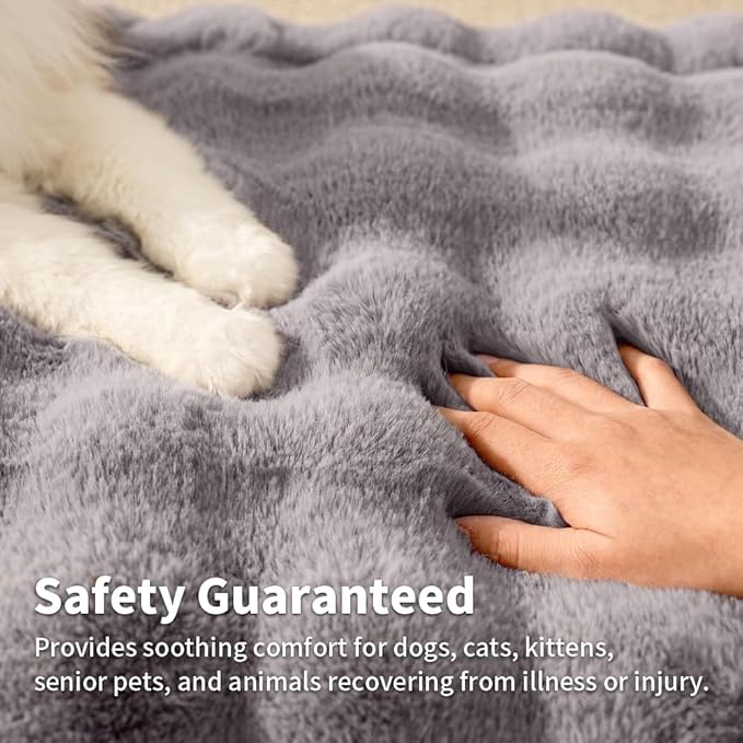 SOMAHE Soft Plush Cat Bed Mat, Machine Washable, Small 23x15 Dark Grey | Machine Washable + Non-Slip Paw Bottom: soft cat mat stays fluffy and steadier on floors, couches, and cat trees.