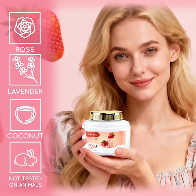 Mothers Day Gifts, Spa Kit for Women, Bath & Body Gift Set, Home Spa Bath Gift Basket, Strawberry Scented Bath Set Christmas Gifts, Pamper Kit for Girls & Teens, Birthday Gift, Bath Self Care Gift