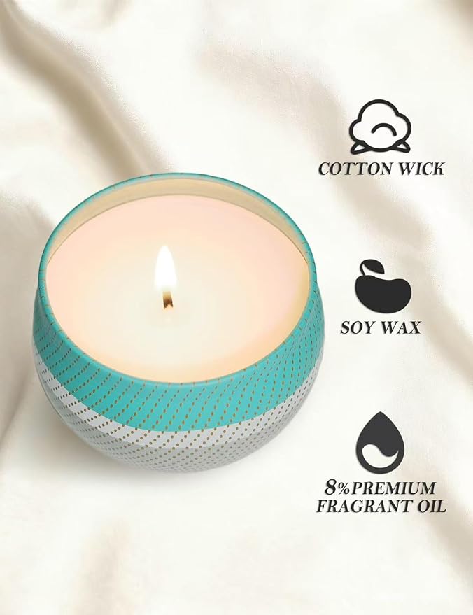 Candle Set 4 Pack Candles- Scented Candles Gift Set for Home, Long-Lasting Ambiance for Living Room & Bedroom, Small Candles Aromatherapy Gifts for Women