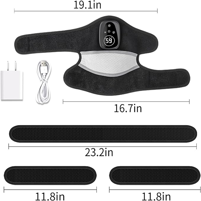 Red Light Therapy Device for Knee,Rechargeable Cordless 660nm&850nm Infrared Light Therapy Knee Massager with Vibration for Women Men, Heating Knee Brace for Joint Elbow Shoulder Muscle Pain Relief