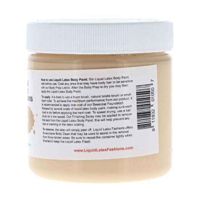 Tan 4 Oz - Liquid Latex Body Paint, Ammonia Free No Odor, Easy On and Off, Cosplay Makeup, Creates Professional Monster, Zombie Arts