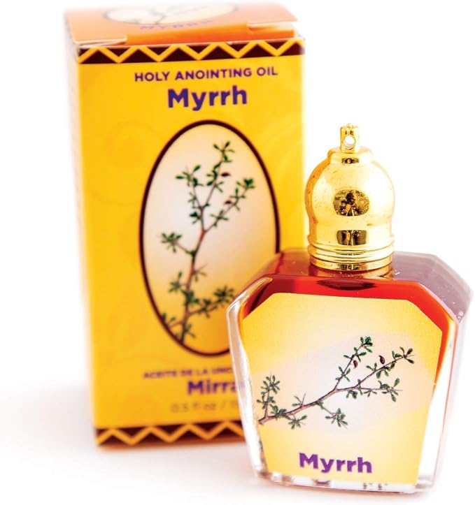 Myrrh Holy Land Anointing Oil from Israel, 1/2 oz Roller Bottle from Jerusalem, Locally Sourced Essences, Gift for Pastors, Priests, Rabbi, & Clergy, Aceite Ungido de Mirra