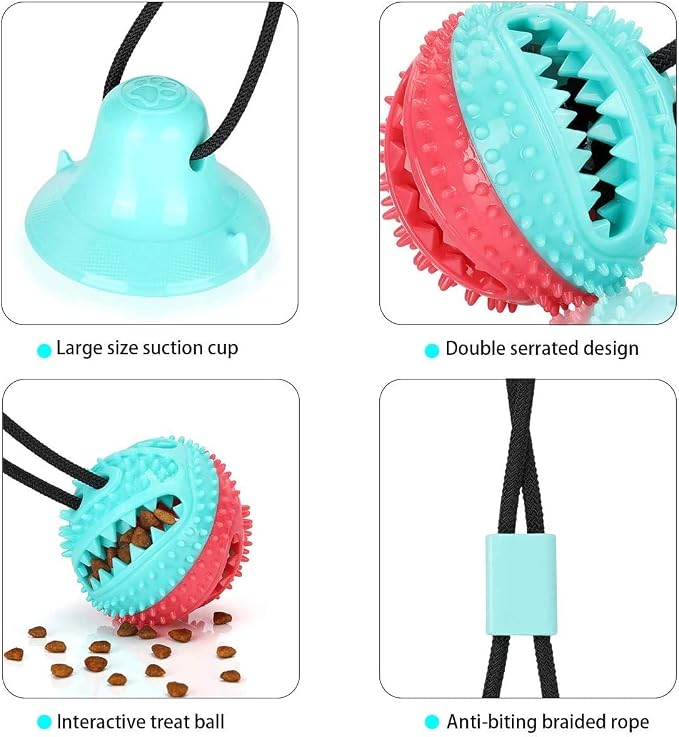 ALLRIER Dog Toys to Keep Them Busy for Boredom,Interactive Dog Toys Tug of War, Mentally Stimulating Toys for Dogs, Puppy Teething Puzzle Treat Food Dispensing Ball Toy for Small Medium Dogs