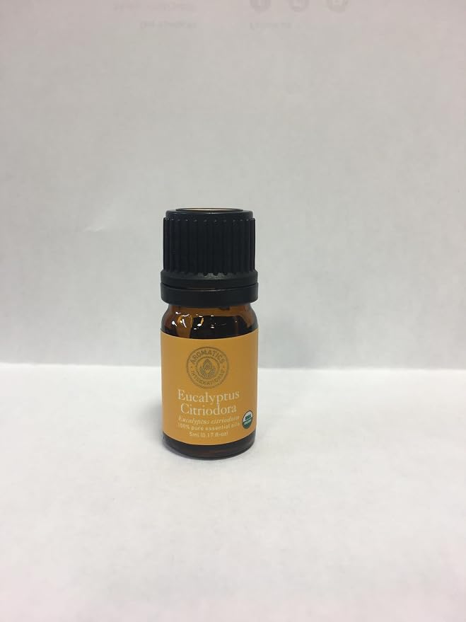 Aromatics International Premium Organic Eucalyptus Citriodora Essential Oil 5ml | 100% Pure Essential Oil for Diffusion & Aromatherapy