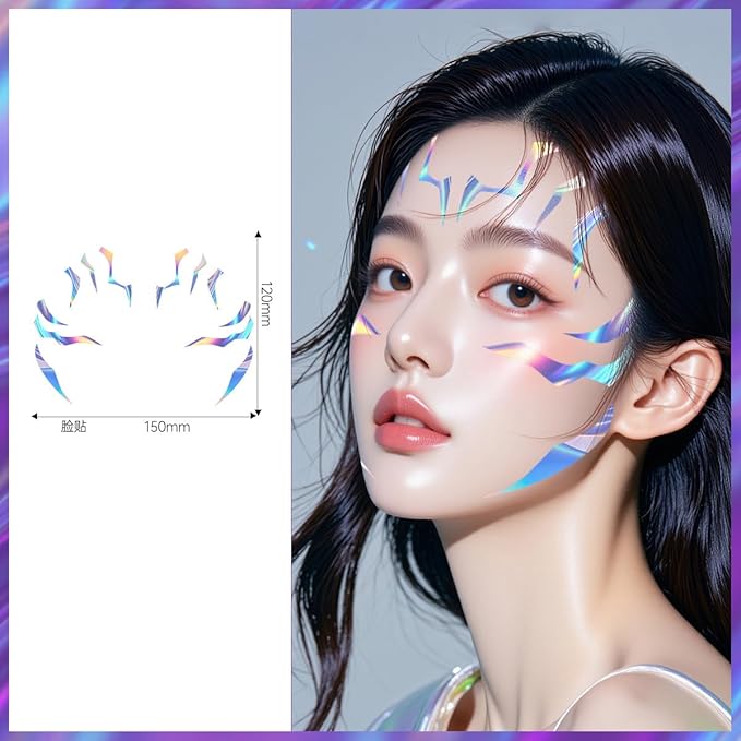 Temporary Tattoo Stickers – 5PCS Movie Anime Kpop Theme Colorful Tattoos Realistic Waterproof Body Art for Cosplay, Halloween, and Party Makeup (For Face Only)