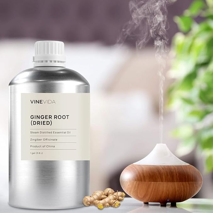 VINEVIDA Dried Ginger Root Essential Oil - Gallon Ginger Root Oil Undiluted - Bulk Gallon Essential Oil for Soap Making