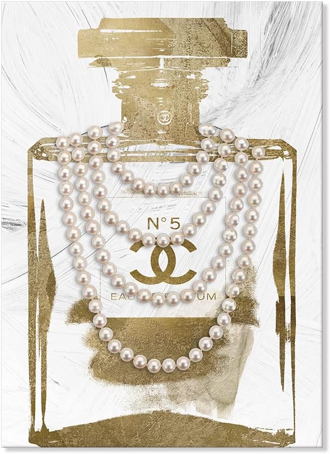 Fashion Glam Canvas Wall Art Vintage Perfume Bottle Picture Modern Luxury Posters Print for Bedroom Make up Room Home Decor 16"x24"