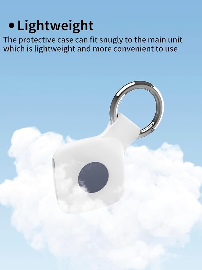 Case for UGREEN Tracker Tags, Shockproof Silicone Cover. | Shockproof & anti - slip, protects against scratches. Precise cutouts ensure full functionality. White(2 Pack).