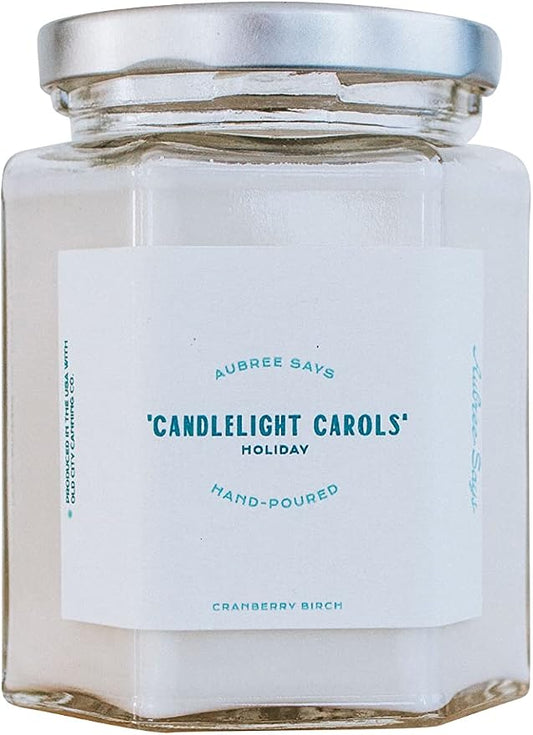 Aubree Says Candlelight Carols Candle - Cranberry Scented Candles for Home, Aromatherapy Candle Gift for Christmas, Birthday, Mother’s Day, Valentine's Day, 8 oz