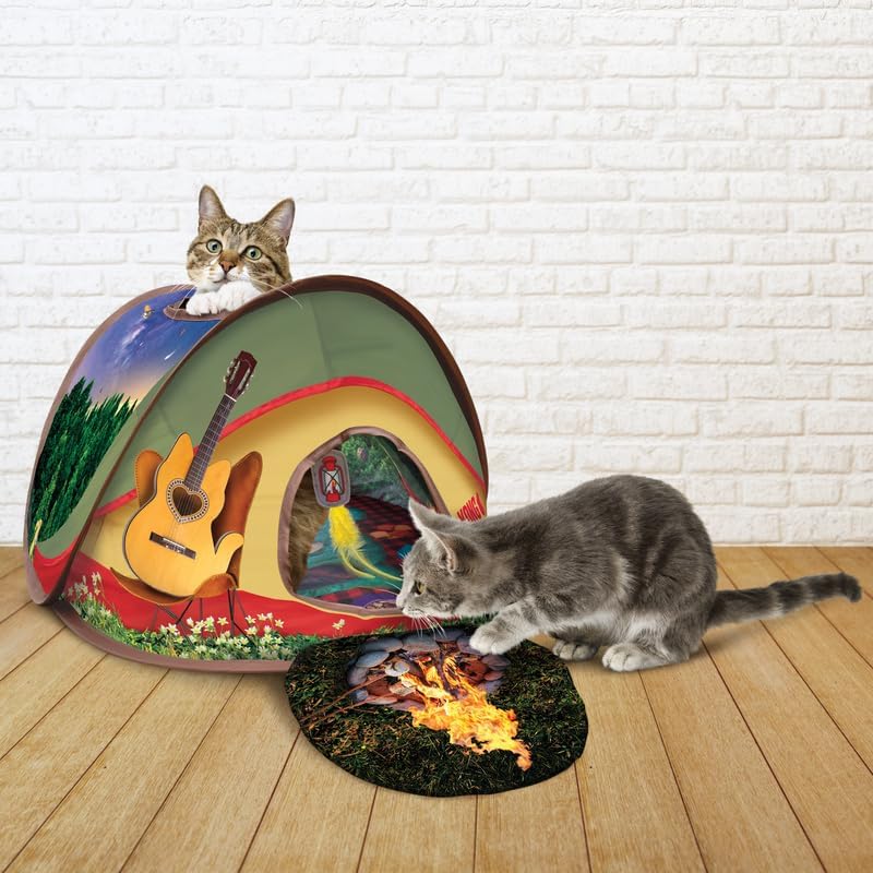 KONG PlaySpaces Glamping Tent Cat Hideaway, Collapsible House