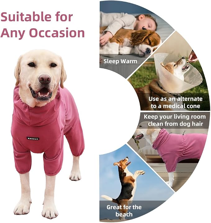 Dog Pajamas for Large Dogs,Extra Large Stretch, Suitable for Adult, Medium-Sized Dogs, Large Pet Jumpsuit Four-Legged Dog Clothes, Pet Clothing. (Red Color, 5XL)