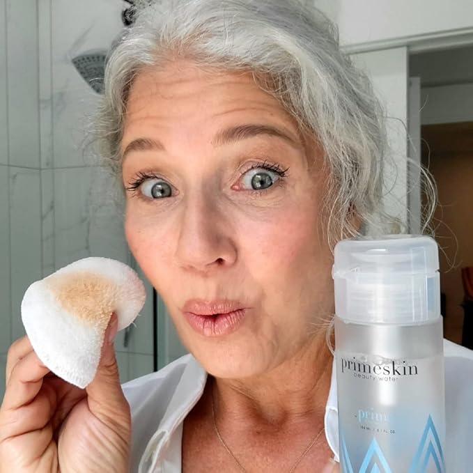 PRIME PROMETICS PrimeSkin Beauty Water – Deeply Hydrating Pro-Age Make-Up Remover for Mature Women – Clean, One Swipe – for All Skin Types – pH balanced, Hypoallergenic