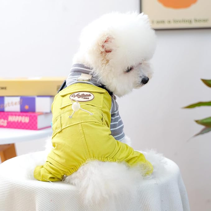 Dog Stylish Overalls Comfortable One Piece Puppy Outfits Summer Bib Overalls for Small Dogs Cute Pet Jumpsuit Onesie Chihuahua Yorkies Birthday Holiday Clothes Costume