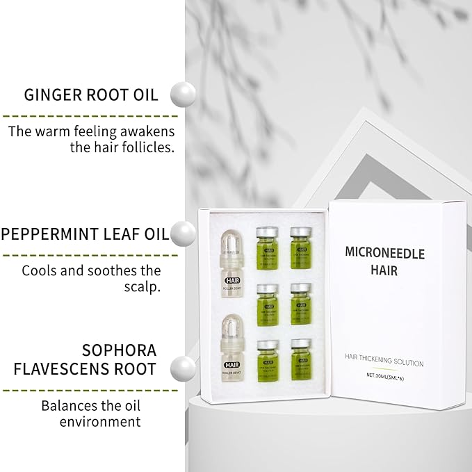 Hair Growth Serum with Biotin & Ginseng - Hair Loss Treatment for Men & Women, Scalp Care Solution for Thinning Hair, Plant-Based Formula for Fuller Looking Hair