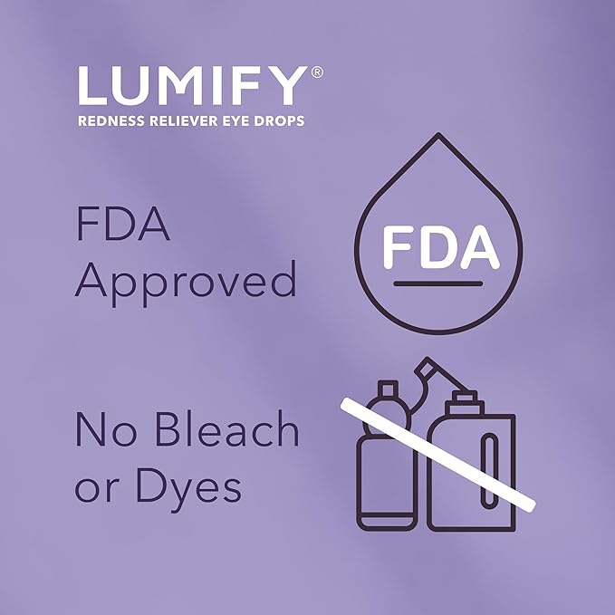 LUMIFY Eye Drops for Red Eyes, Redness Reliever for Brighter Looking Eyes, Works in 1 Minute & Lasts Up to 8 Hours, Eye Drops, 0.25 Fl Oz (7.5mL)