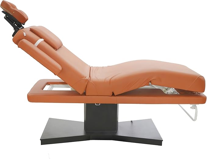 SKINACT Milo 3.0 Motor (with Independent Leg Adjustment) Electric Massage & Facial Bed/Table Camel top and Dark Brown Base