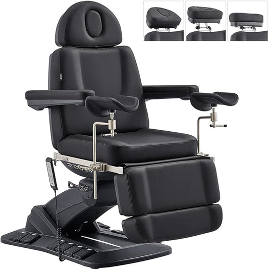 Dir Medical Spa Chair 4-Motor Electric Medical Examination Room Table with Stirrups Spa Beauty Bed Esthetician Chair Facial Bed with Position Memory Function Geneva