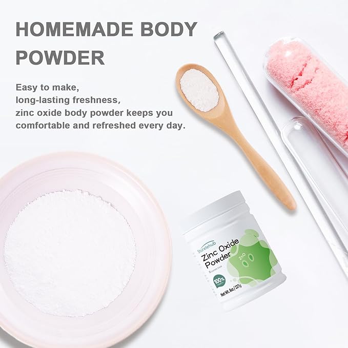 Zinc Oxide Powder, 8OZ 100% Purity, Non-Nano and Uncoated, Cosmetic Grade, Zinc Oxide Powder for DIY Sunscreen