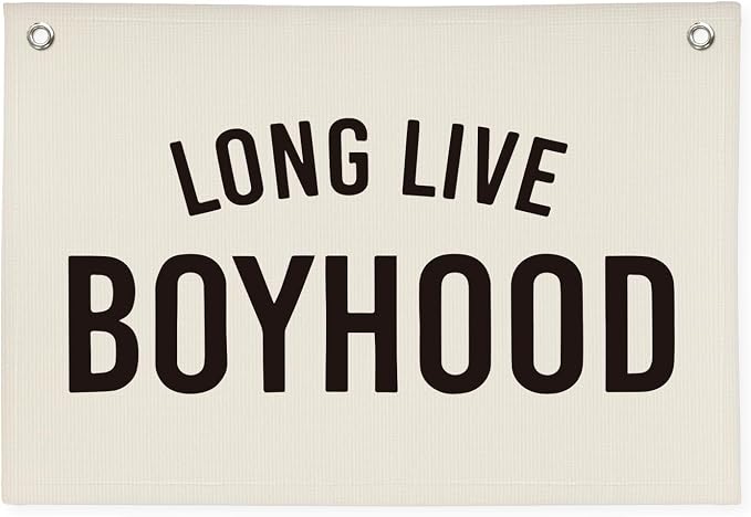 Boy Room Decor,Long Live Boyhood Canvas Banner Nursery Playroom Wall Decor for Boys Bedroom Toddler Decorations Teen Boy Room Decor,Playroom Decor Wall Hanging Flag Canvas Banner 30x20 Inch