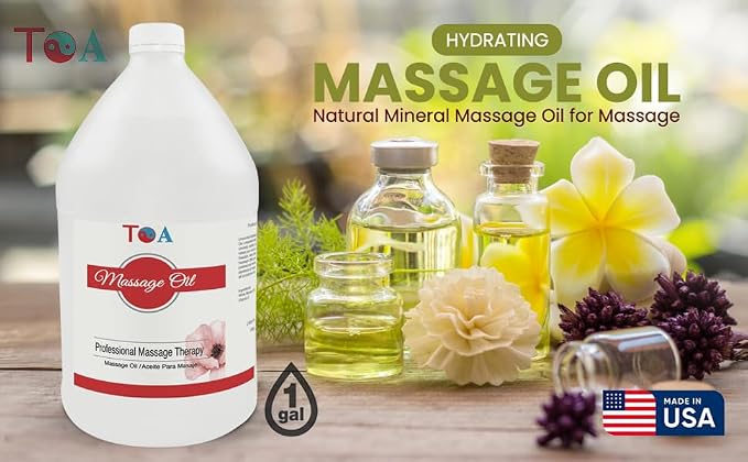 ‌TOA Hydrating Massage Oil - Natural Mineral Massage Oil for Massage Therapy - Body Massage Spa Massaging for Professional Massage Therapists (1Gallon)