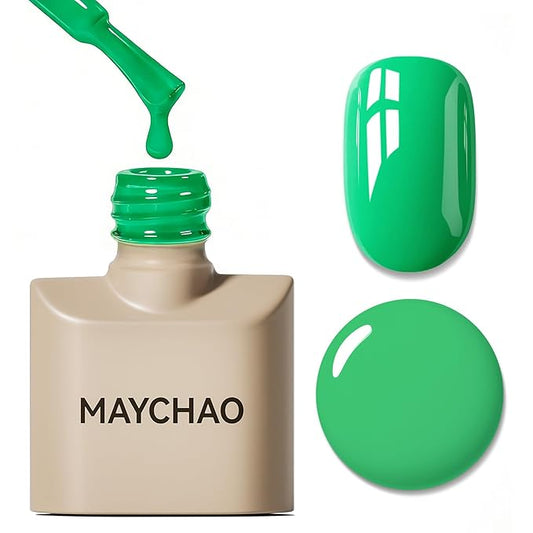 MAYCHAO 15ML Forest Gel Nail Polish 1Pc Green Gel Polish Soak Off UV LED Nail Polish Nail Art Starter Manicure Salon DIY at Home, 0.5 OZ
