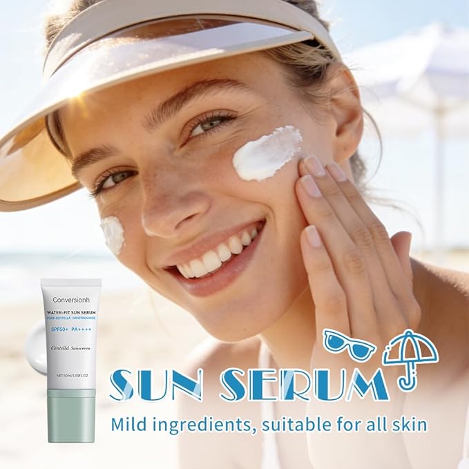 Centella Sunscreen,Lightweight Hydrating SPF50 Centella Sunscreen for All Skin Type and UV Defense. (1Pcs)