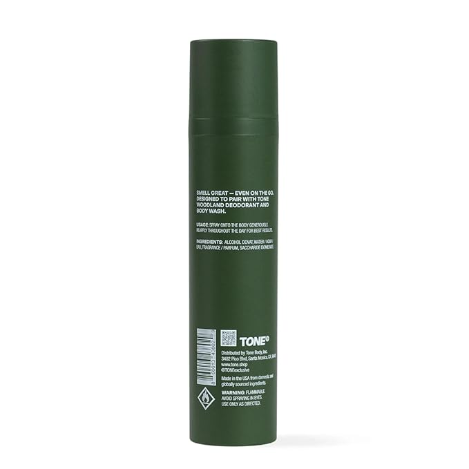 TONE On-The-Go Cologne for Men & Women, Woodland, Multi-Layered, Long-Lasting Fragrance, Travel Size, 3.4 fl oz