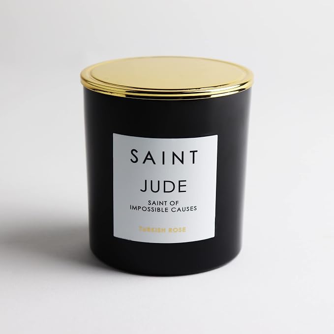 SAINT Jude Scented Candle with Prayer and Prayer Coin | Saint of Impossible Causes, Soy Coconut Aromatherapy Candle with 50 Hour Burn Time