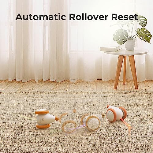 Cheerble Interactive Cat Toys for Indoor Cats, Automatic Cat Toy with LED Lights, Wicked Mouse Toys, Kitten Toys, Pet Supplies, Smart Electric Cat Toy, USB Rechargeable, Auto On/Off(Yellow)