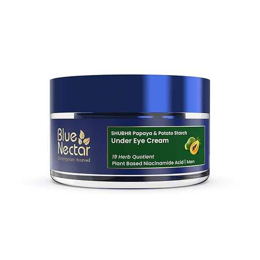 Blue Nectar Shubhr Under Eye Cream for Dark Circles with Papaya, Potato Starch & Niacinamide | Best Under Eye Cream for Men | Eye Cream for Dark Circles & Wrinkles (18 Herbs,15g)