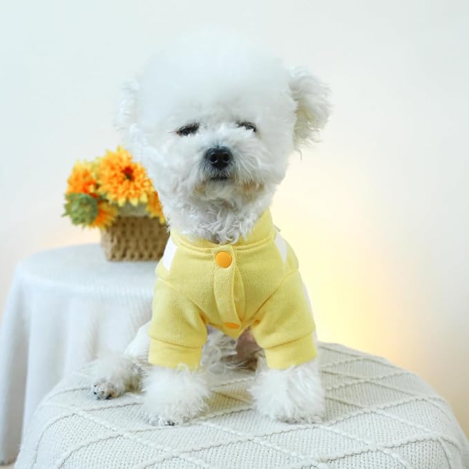 Dog Stylish Overalls Comfortable Puppy One Piece Outfits Summer Bib Overalls for Small Dogs Cute Pet Jumpsuit Onesie Chihuahua Yorkies Birthday Holiday Clothes Costume